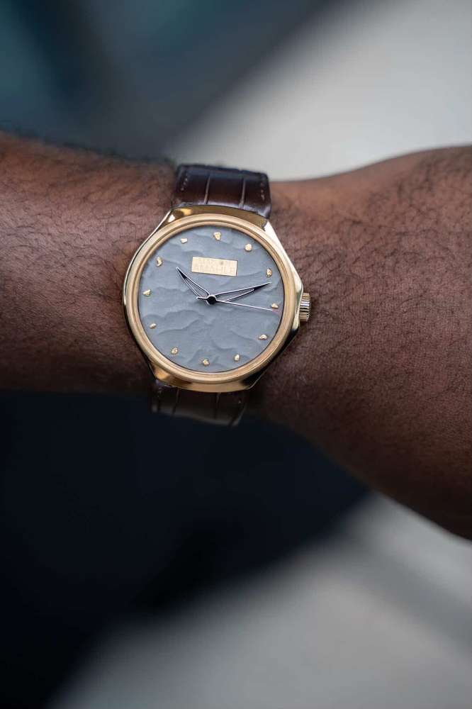 A Maison Amahle watch worn on the wrist