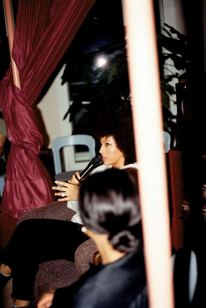 A reading room during a salon evening